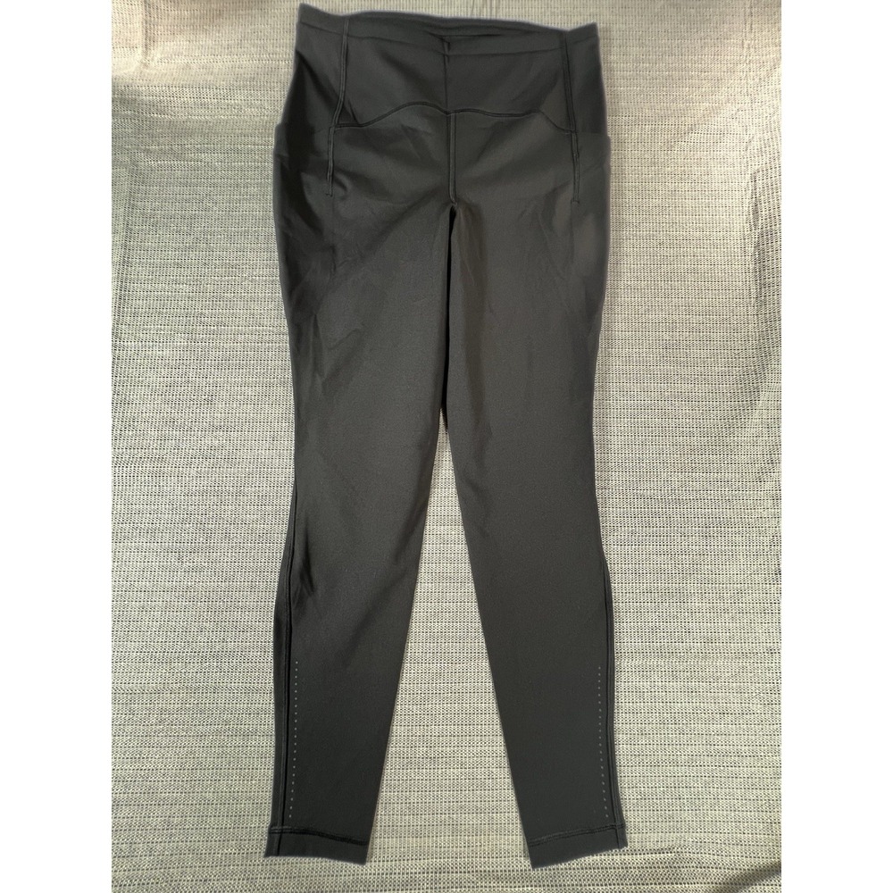 Lululemon High Rise Leggings Black Nulux Reflective Woman's Size 10